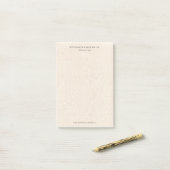 Lichte Beige Linnen Textuur Persoonlijk Post-it® Notes (Op bureau)