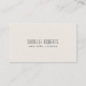 Lichte beige linnen textuur QR-code Visitekaartje (Voorkant)