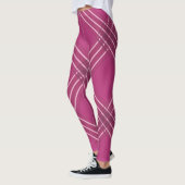 Lichte bessen geruite strepen Modern design Leggings (Links)