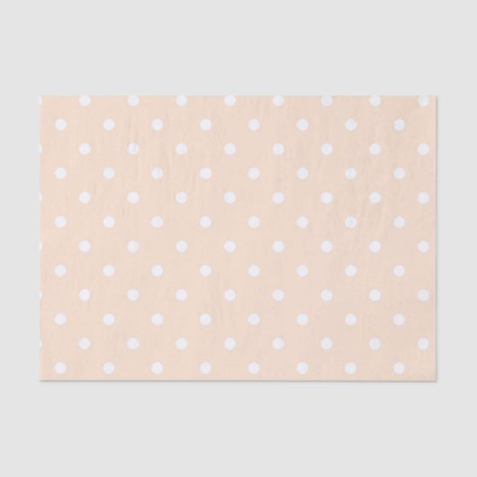 Lichte Bisque Polka Dots Tissuepapier (Voorkant)