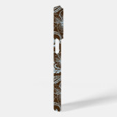 Lichte blauwe Floral zwemt op bruin Case-Mate iPhone Case (Achterkant / Rechts)