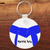 Lichte blauwe gordel voor sportartikelen sleutelhanger (Voorkant)