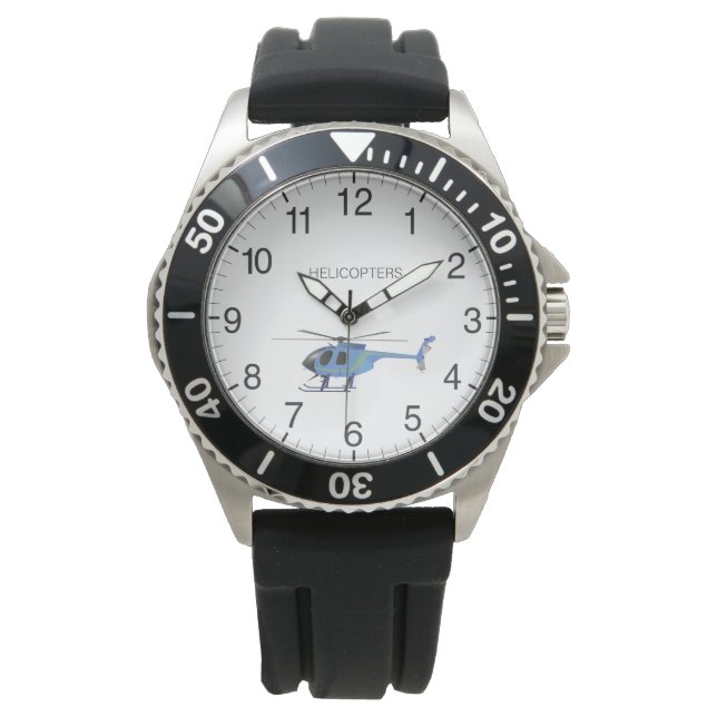 Lichte blauwe helikopter horloge (Voorkant)