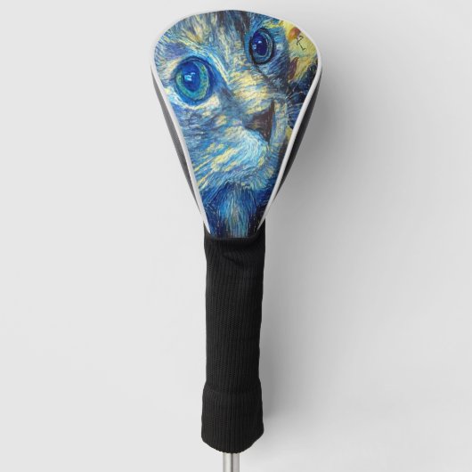 Lichte Blauwe Kat Golfheadcover (Voorkant)