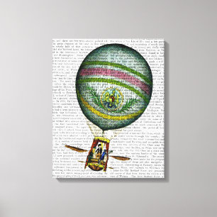 Lichte blauwe luchtballon canvas afdruk