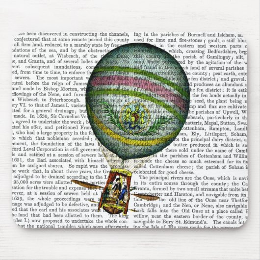 Lichte blauwe luchtballon muismat (Voorkant)