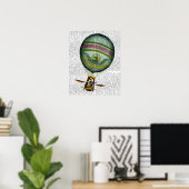 Lichte blauwe luchtballon poster (Thuiskantoor)