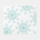 Lichte Blauwgroen en witte Sharp Mandala Fleece Bl (Voorkant (Horizontaal))