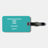 lichte blauwgroen, gepersonaliseerde meid met bask bagagelabel (Achterkant horizontaal)