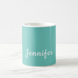 Lichte Blauwgroen Trendy Moderne Minimale Grafisch Koffiemok
