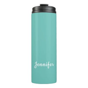 Lichte Blauwgroen Trendy Moderne Minimale Grafisch Thermosbeker