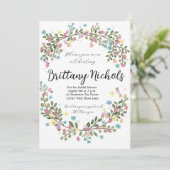Lichte Bloemen Bruids Douche Uitnodiging (Staand voorkant)