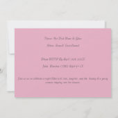 Lichte Bord Roze Rose Quinceañera Kaart (Achterkant)