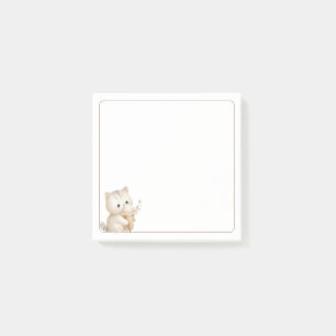 Lichte Border Beige Schattigee Kat met IJs Post-it® Notes