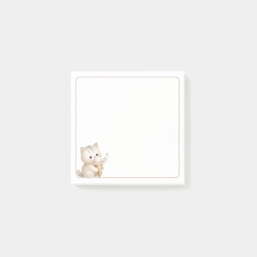 Lichte Border Beige Schattigee Kat met IJs Post-it® Notes (Voorkant)
