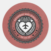 Lichte Bourgogne Mexico paspoort Ronde Sticker (Voorkant)