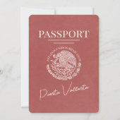 Lichte Bourgogne Puerta Vallarta Passport bruiloft Kaart (Achterkant)