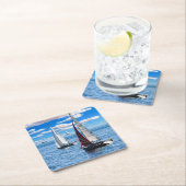 lichte Caribische zeilboot drink onderzetter (Insitu)