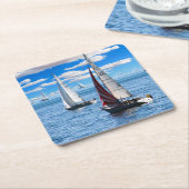 lichte Caribische zeilboot drink onderzetter (Schuin)