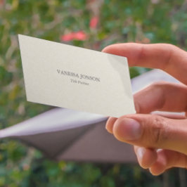 Lichte crème linnen textuur visitekaartje