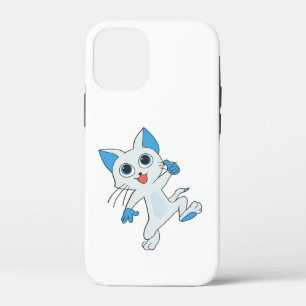 LICHTE CYAANSE KITTEN MET BLAUWE JONGEN, EARS iPhone 12 MINI HOESJE