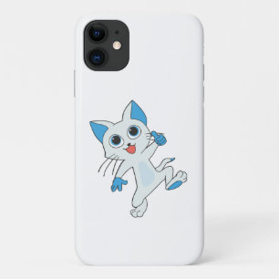 LICHTE CYAANSE KITTEN MET BLAUWE JONGEN, EARS iPhone 11 HOESJE