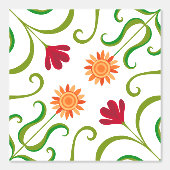 Lichte damascenering met kleurrijk bloemmotief in behang (Voorkant)