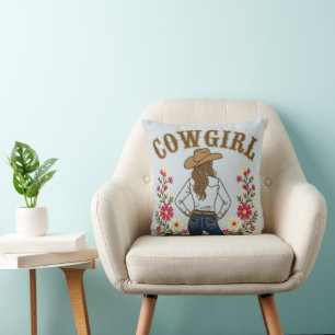 Lichte Denim Cowgirl Kussen