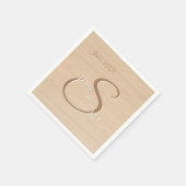 Lichte dennen hout bruiloft servetten (Hoek)