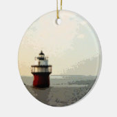 Lichte duxbury Pier vuurtoren Keramisch Ornament (Links)