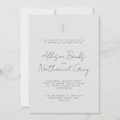 Lichte elegante trouwuitnodiging met bloemendetail save the date (Voorkant)