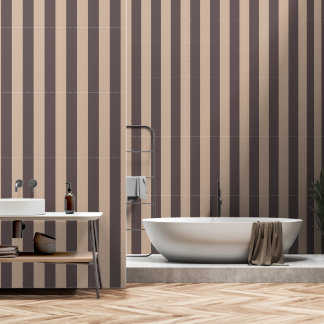 Lichte en donkerbruine strepen behang