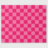 Lichte en Hot Pink Checker Patroon Ontwerp Cadeaupapier (Vlak)