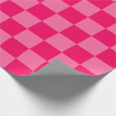Lichte en Hot Pink Checker Patroon Ontwerp Cadeaupapier (Hoek)