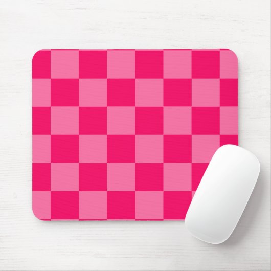 Lichte en Hot Pink Checker Patroon Ontwerp Muismat (Met muis)