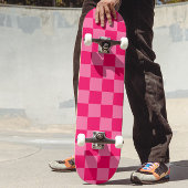 Lichte en Hot Pink Checker Patroon Ontwerp Skateboard
