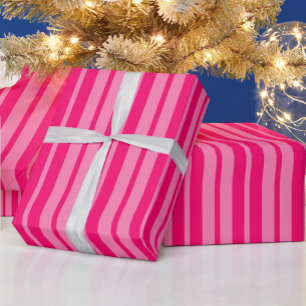 Lichte en Hot Pink Stijlvolle Strepen Patroon Desi Cadeaupapier