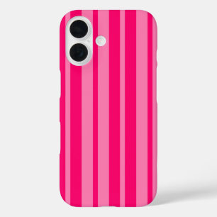 Lichte en Hot Pink Stijlvolle Strepen Patroon Desi iPhone 16 Hoesje