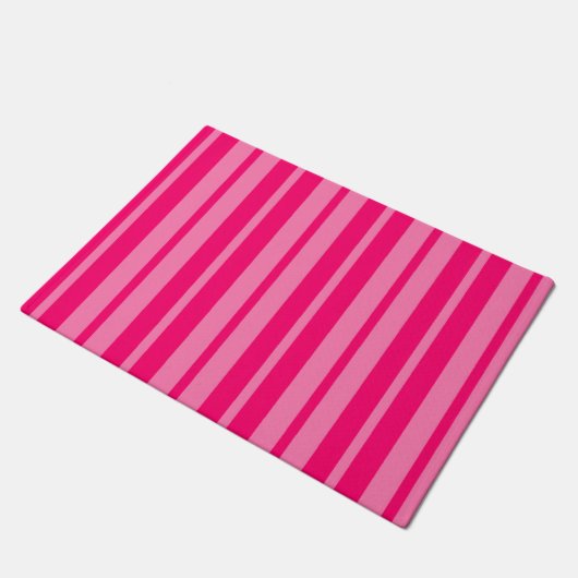 Lichte en Hot Pink Stijlvolle Strepen Patroon Desi Deurmat (Schuin)