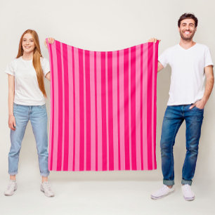 Lichte en Hot Pink Stijlvolle Strepen Patroon Desi Fleece Deken