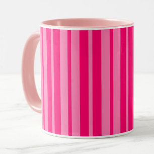 Lichte en Hot Pink Stijlvolle Strepen Patroon Desi Mok