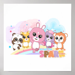 Lichte en leuke dierenvrienden voor kinderen poster