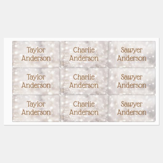 Lichte etherische bokeh waterdichte zelfklevende n labels (Vel)