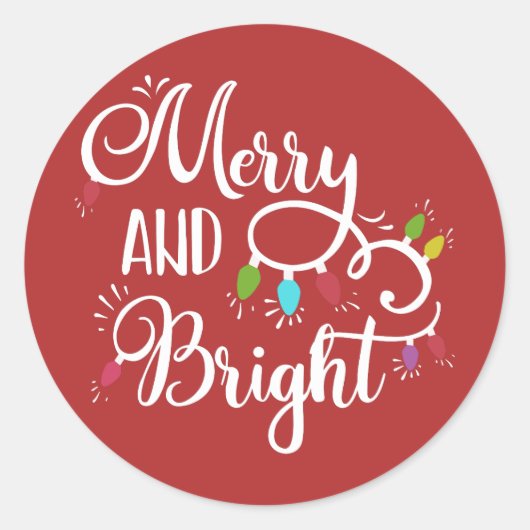 lichte feestdagen ronde sticker (Voorkant)