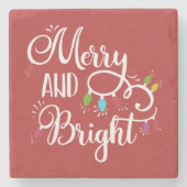 lichte feestdagen stenen onderzetter (Voorkant)