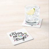 lichte feestdagen vierkante kartonnen onderzetter (Insitu)