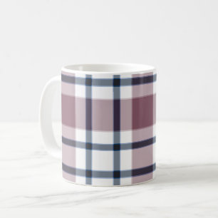 Lichte geruite retro patroon bruin grijs wit koffiemok