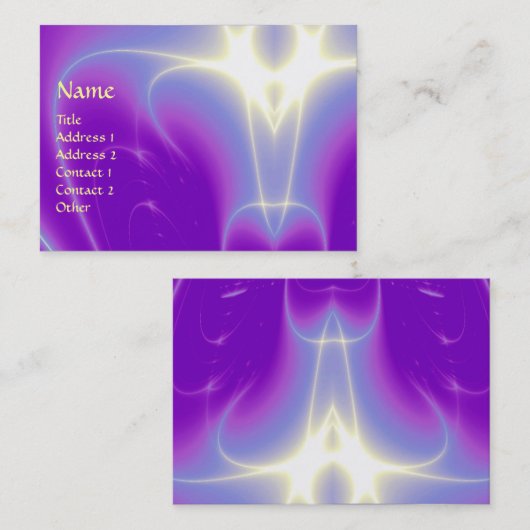 LICHTE GOLVEN, Violet, Paarse, Wit Visitekaartje (Voorkant / Achterkant)
