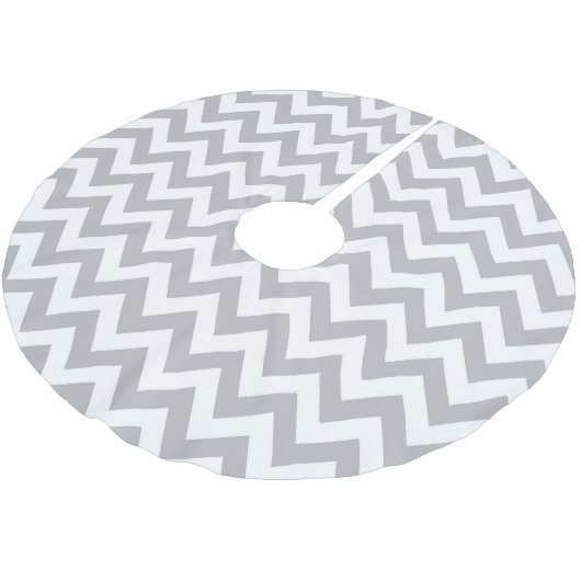 Lichte grijze en witte Chevron kerstboomrok Kerstboom Rok (Gekanteld)