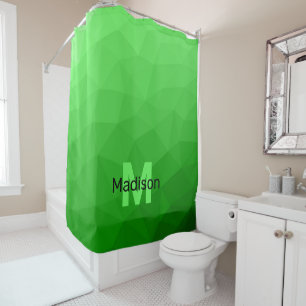 Lichte groene verloop geometrie mesh patroon Monog Douchegordijn